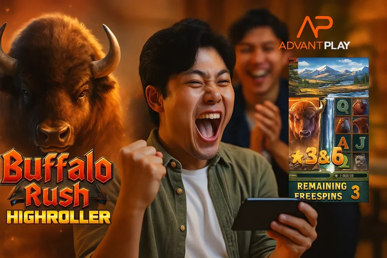 รีวิว Buffalo Rush HIGHROLLER สล็อต AdvantPlay แตกง่าย 2025